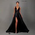 Draped-shoulder Long Dress Sleeveless High-waisted Split Dress