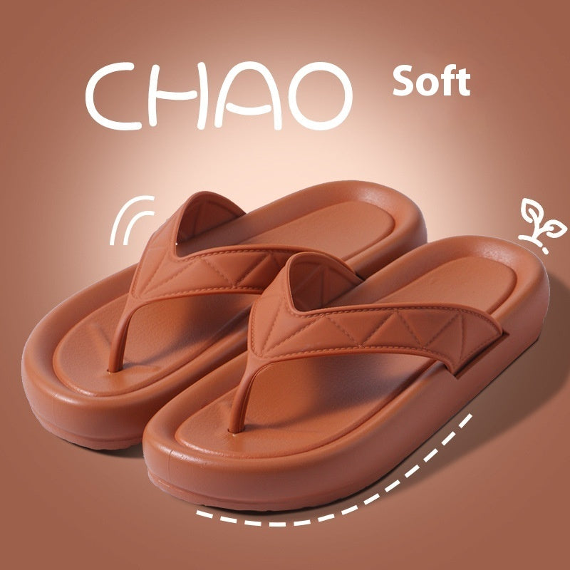 Women's Outdoor Fashion Thick Bottom Non-slip New Home Couples Flip Flops Slippers