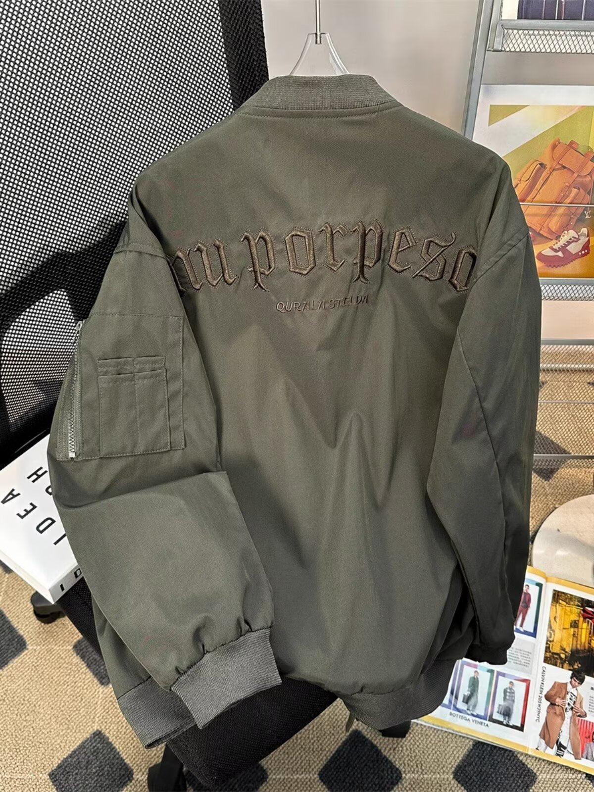 Loose-fit Couples Bomber Jacket, Mens